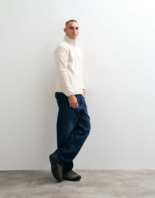 ASOS DESIGN polar z zamkiem do połowy w kolorze beżowym, 3 z 5