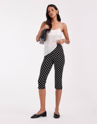 Asos Design Polka Dot Capris Legging In Multi