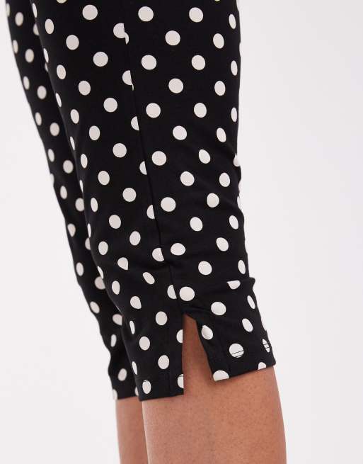 ASOS DESIGN polka dot capris legging in black, 2 of 5