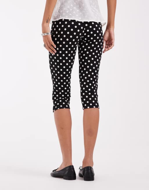 ASOS DESIGN polka dot capris legging in black, 5 of 5