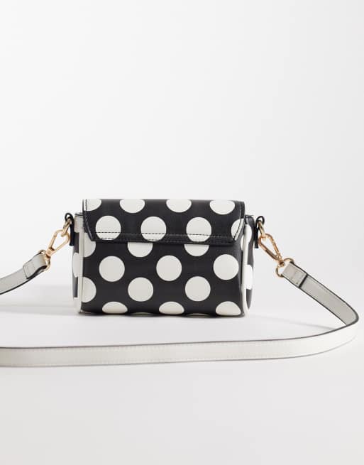 ASOS DESIGN polka dot mini cross body bag with adjustable strap in mono, 3 of 4