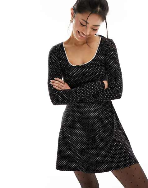 ASOS DESIGN polka dot mini dress - view 1