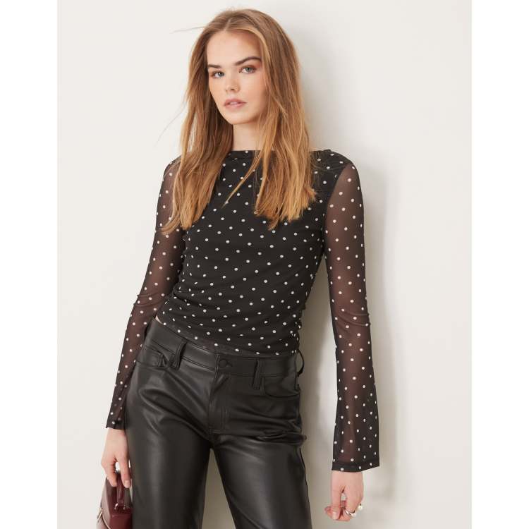 ans dotsloevner shoulder top black