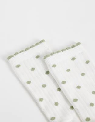 Asos Design Polka Dot Socks In Pattern