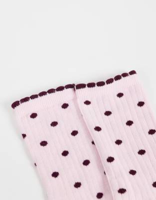 Asos Design Polka Dot Socks In Multi