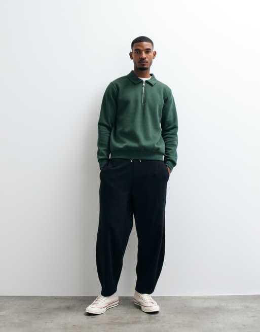 ASOS DESIGN polo à manches longues zippé vert, 3 de 5