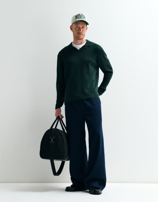 ASOS DESIGN polo a maniche lunghe in maglia adattivo verde, 4 di 10