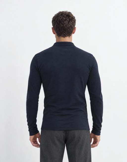 ASOS DESIGN polo ajustado en azul marino, 8 de 9