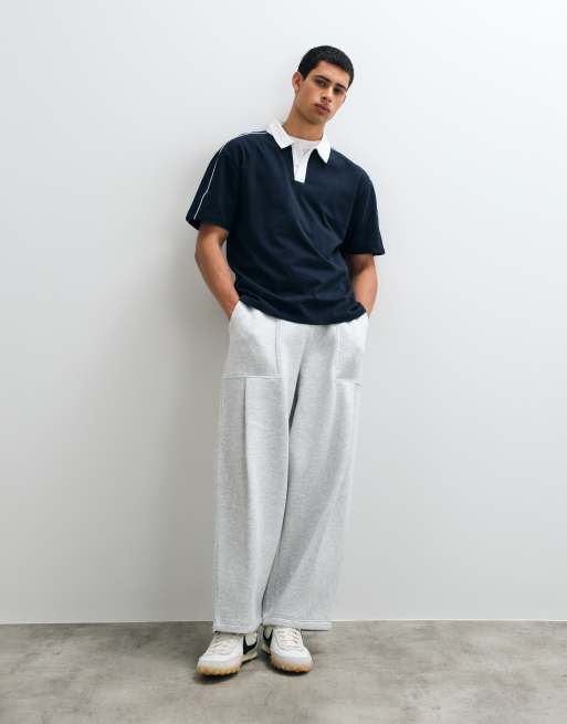 ASOS DESIGN polo ample épais avec liserés contrastants bleu marine, 2 de 5