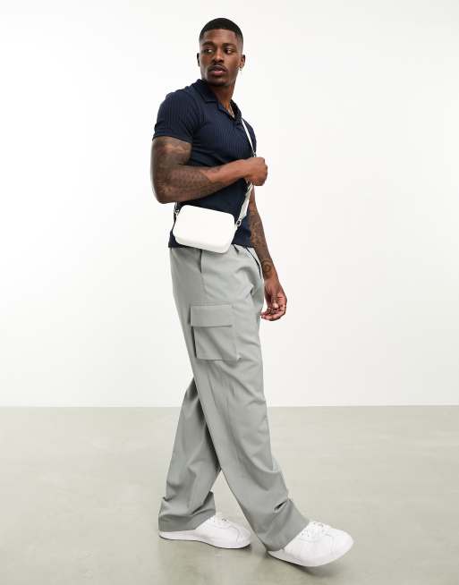 ASOS DESIGN - Polo attillata a coste blu navy con rever, 2 di 4