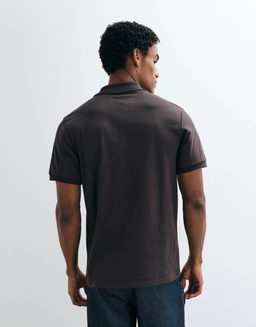 ASOS DESIGN polo avec détail de col marron, 4 de 5