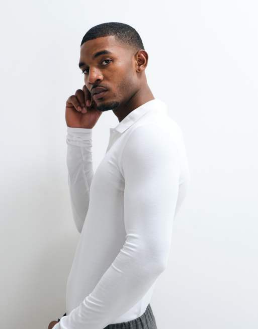 ASOS DESIGN - Polo basic attillata bianca, 5 di 5