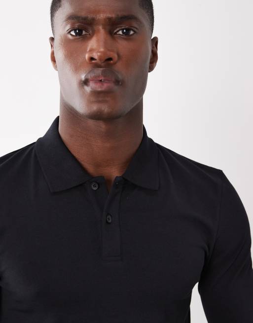 ASOS DESIGN - Polo basic attillata nera, 2 di 5