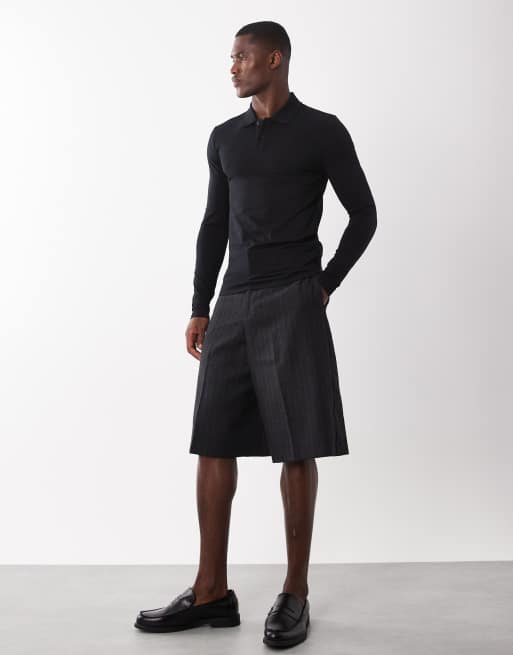 ASOS DESIGN - Polo basic attillata nera, 3 di 5