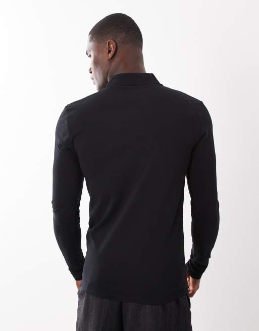 ASOS DESIGN - Polo basic attillata nera, 4 di 5