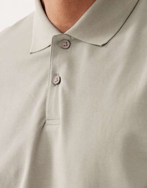 ASOS DESIGN - Polo basic regular fit in piqué verde salvia, 2 di 5