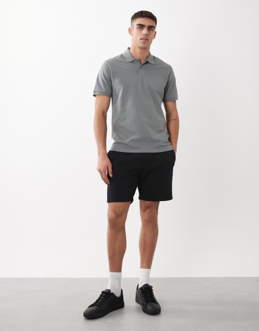 ASOS DESIGN - Polo basic regular fit verde medio in piqué, 3 di 5