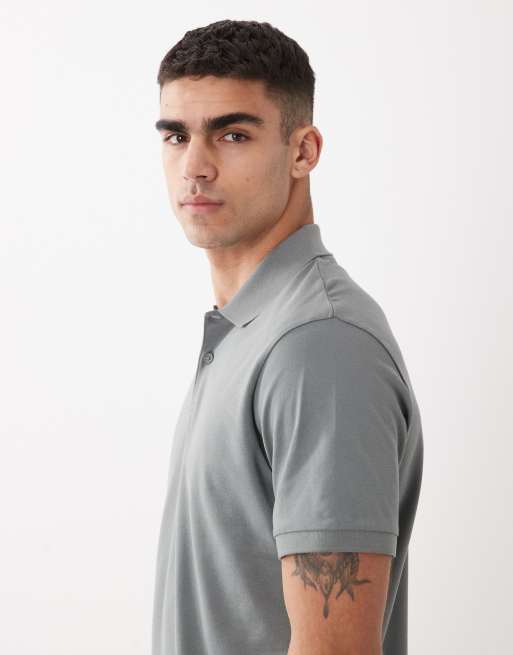 ASOS DESIGN - Polo basic regular fit verde medio in piqué, 4 di 5