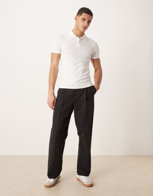ASOS DESIGN - Polo basique et moulant en tissu côtelé - Blanc, 2 de 5