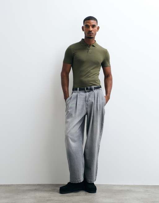 ASOS DESIGN - Polo caqui básico ajustado de piqué Essentials, 3 de 5