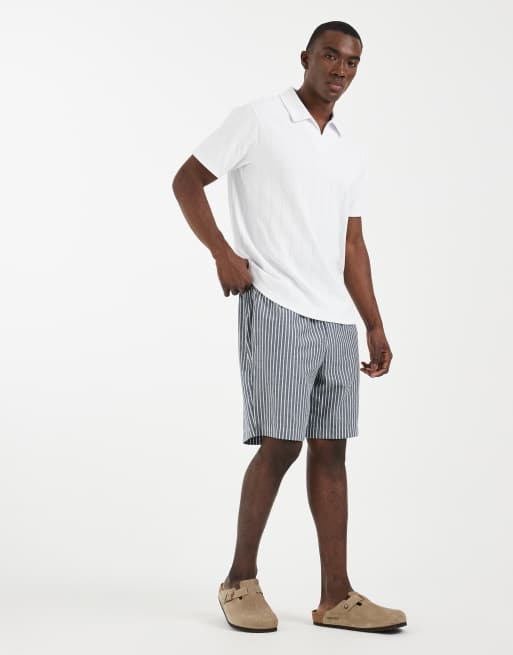 ASOS DESIGN - Polo classique à larges nervures - Blanc, 2 de 5