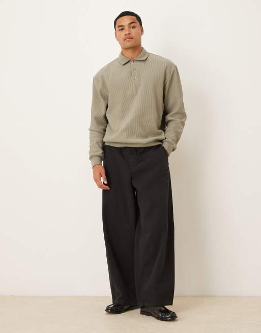 ASOS DESIGN - Polo comoda beige a coste, 2 di 5
