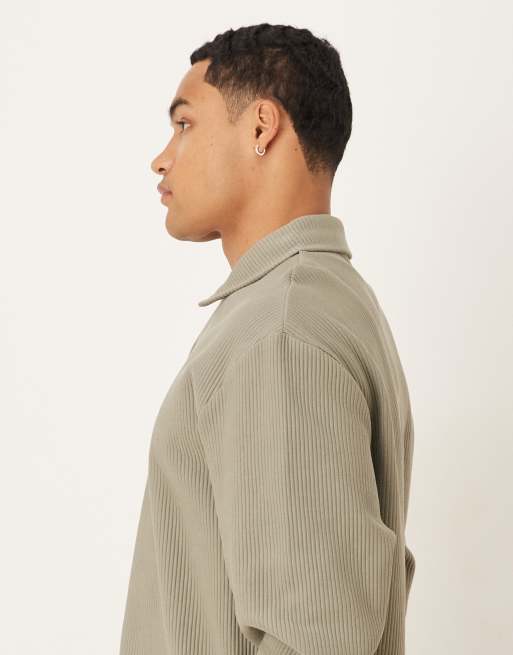 ASOS DESIGN - Polo comoda beige a coste, 4 di 5