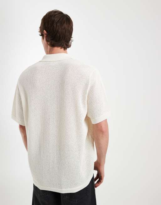 ASOS DESIGN - Polo comoda in maglia a fiori con bottoni, 5 di 5