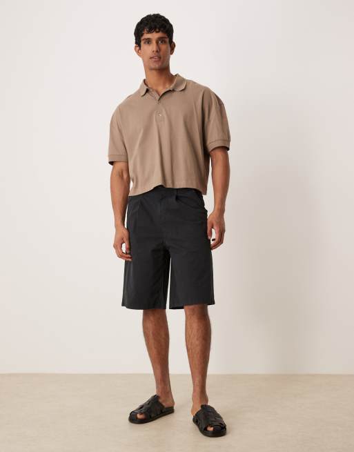 ASOS DESIGN - Polo coupe oversize courte à épaules tombantes - Taupe , 2 de 4