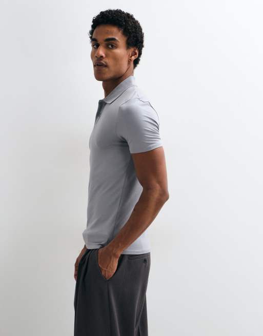 ASOS DESIGN polo de corte ajustado en gris, 4 de 10