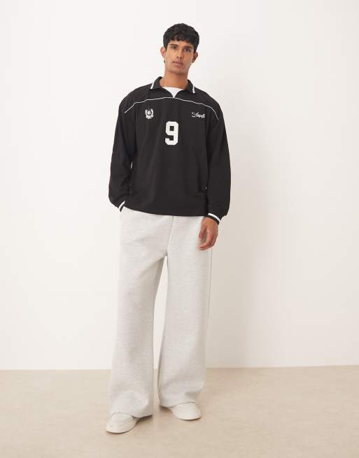 ASOS DESIGN - Polo de football oversize à passepoil - Noir , 2 de 5
