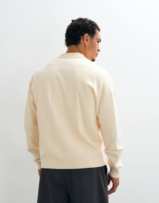 ASOS DESIGN - polo de punto holgado en crudo, 3 de 5