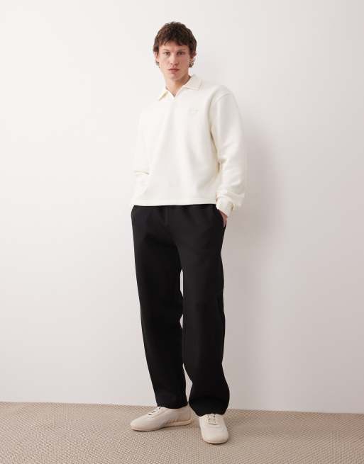 ASOS DESIGN - Polo décontracté coupe carrée en piqué à col cranté et broderie - Écru, 2 de 5