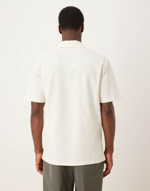 ASOS DESIGN - Polo décontracté en tissu épais effet texturé - Crème, 3 de 5
