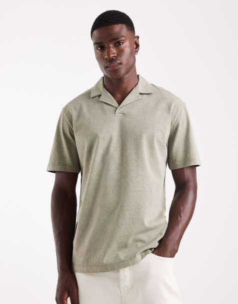 ASOS DESIGN - Polo décontracté épais avec col à revers - Kaki teint - view 1