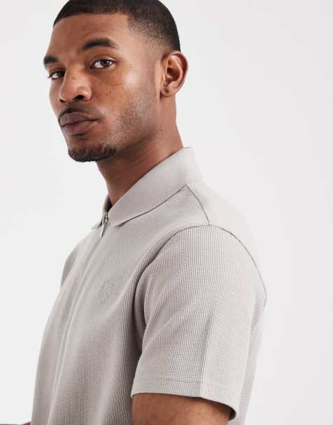ASOS DESIGN - Polo d'ensemble coupe classique en tissu gaufré épais - Gris - view 1