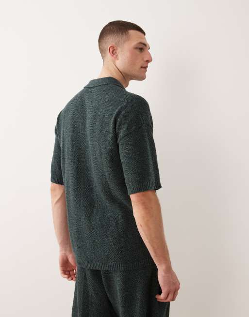 ASOS DESIGN - Polo d'ensemble décontracté en maille - Vert torsadé, 2 de 5