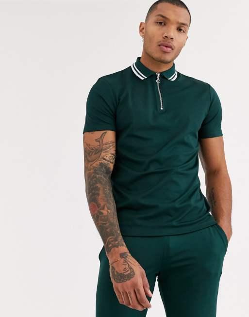 ASOS DESIGN - Ensemble en polytricot - Vert foncé , 2 de 3