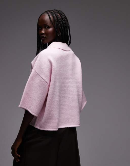 ASOS DESIGN - Polo duveteux coupe épurée - Rose, 3 de 4