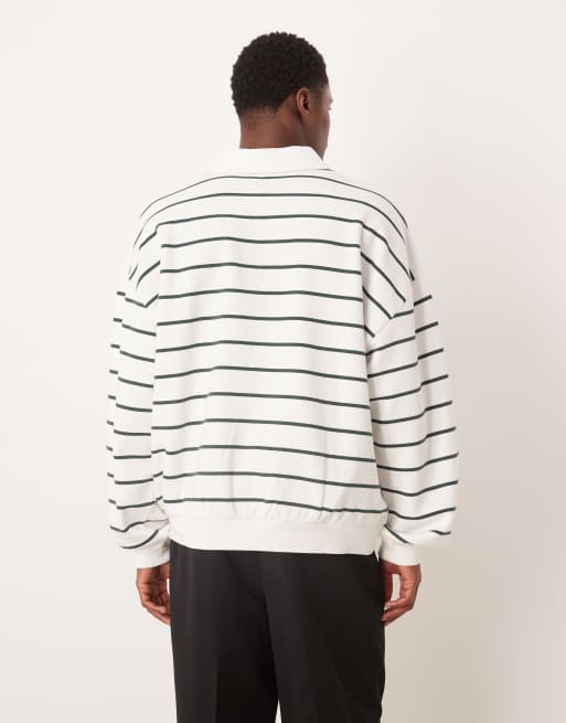 ASOS DESIGN - Polo écru a righe super oversize, 3 di 5