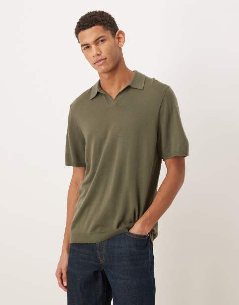 ASOS DESIGN - Polo en laine mérinos avec col cranté - Kaki - view 1