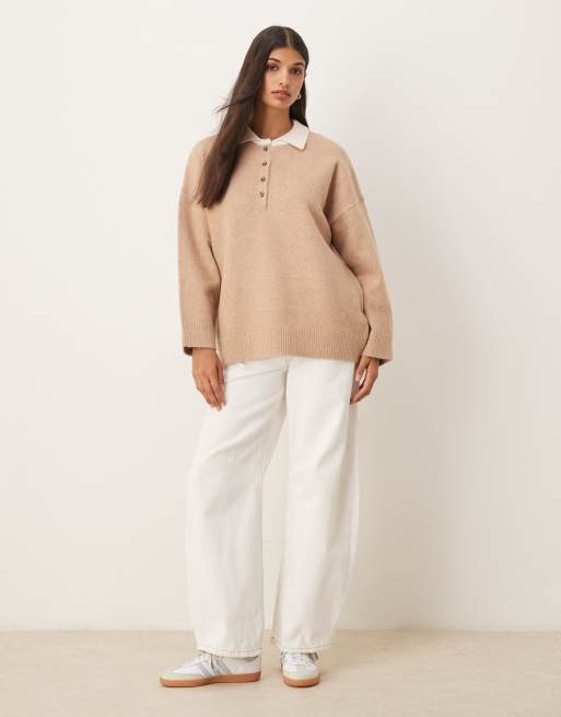 ASOS DESIGN - Polo en maille compacte - Grège, 4 de 4