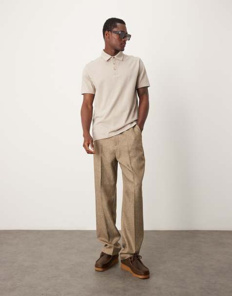 ASOS DESIGN - Polo en tissu épais de qualité supérieure 300 g/m² - Taupe - view 1
