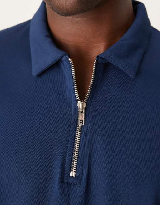 ASOS DESIGN - Polo épais coupe carrée oversize avec manches retroussées - Bleu marine, 2 de 4