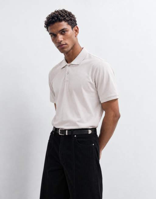 ASOS DESIGN polo i beige piqué, 8 af 9