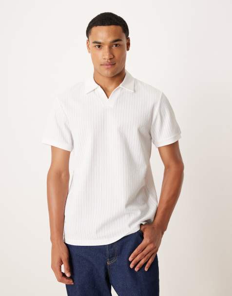 ASOS DESIGN polo in blue and off white stripe - view 1