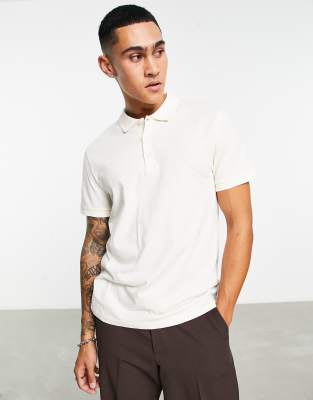 ASOS DESIGN polo in cream