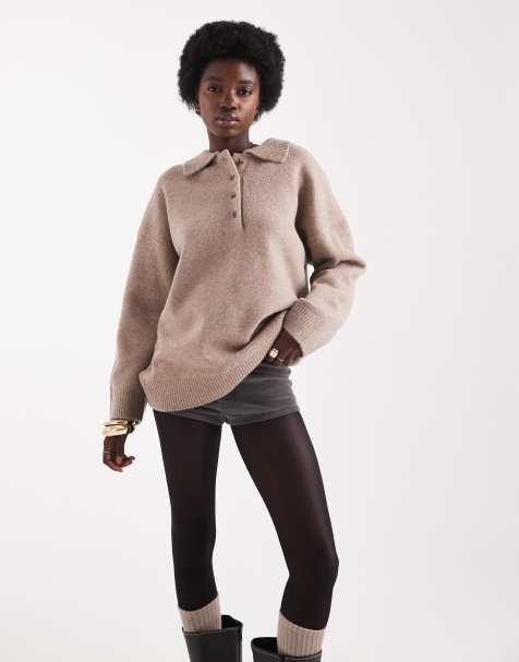 ASOS DESIGN - Polo in maglia compatta color fungo - view 1