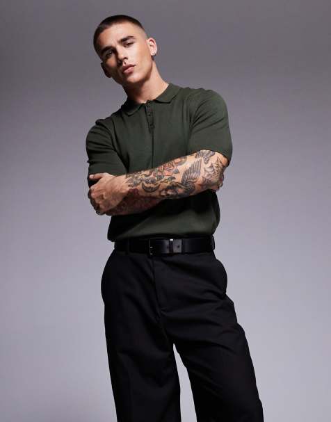 ASOS DESIGN - Polo in maglia verde scuro in coordinato - view 1