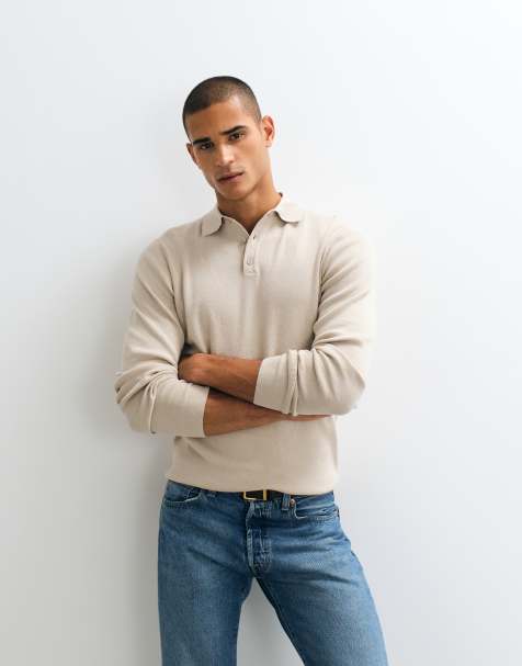 ASOS DESIGN polo leggero essenziale in maglia, stone - view 1